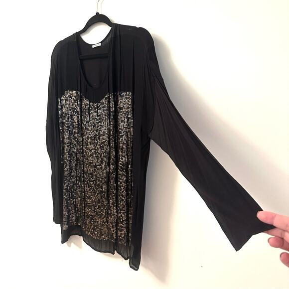 MARELLA women's black sequins top - SIZE XL - Picture 1 of 9
